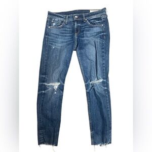 Rag & Bone Dre Capri Distressed Knees Denim Jeans, size 25